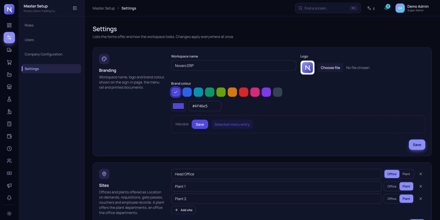 Enterprise Suite: Your workspace name, logo and brand colour, applied everywhere