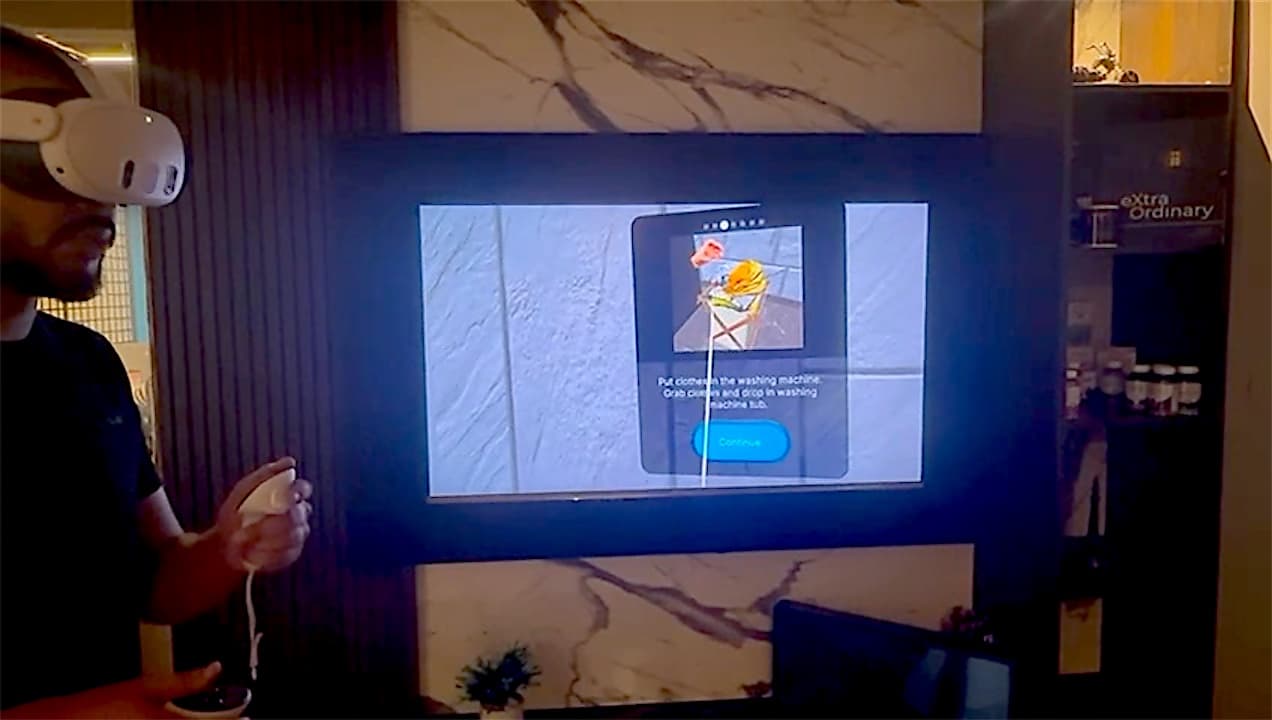 Interactive VR Product: Loading clothes into the tub with the controllers