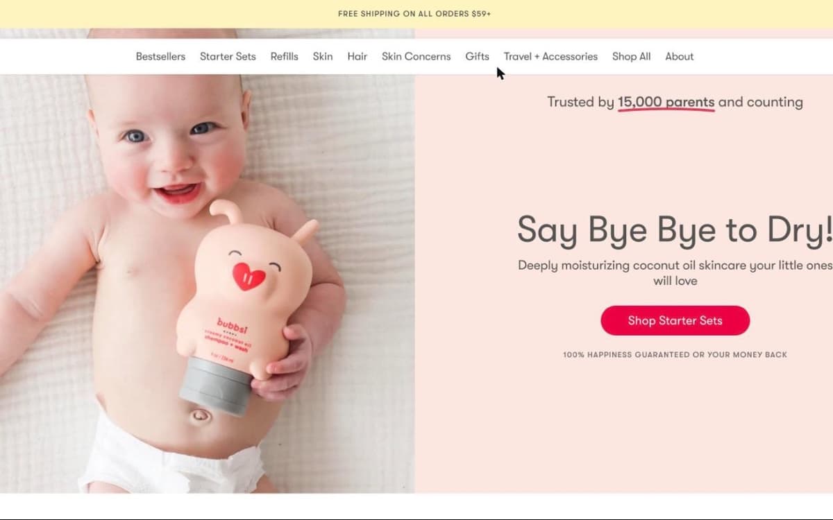 Bubbsi website home page