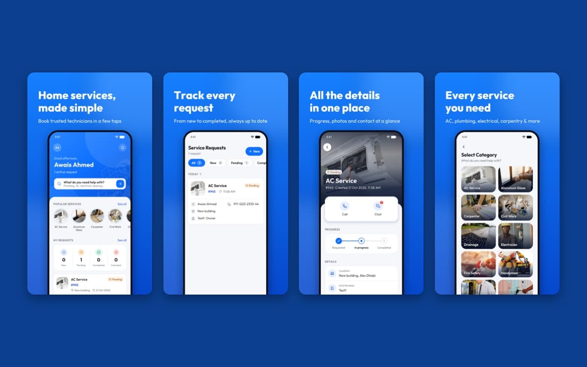 CareTech app app screens