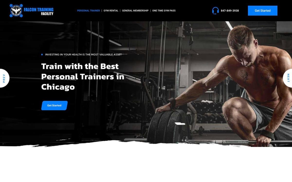 Falcon Training Facility website home page