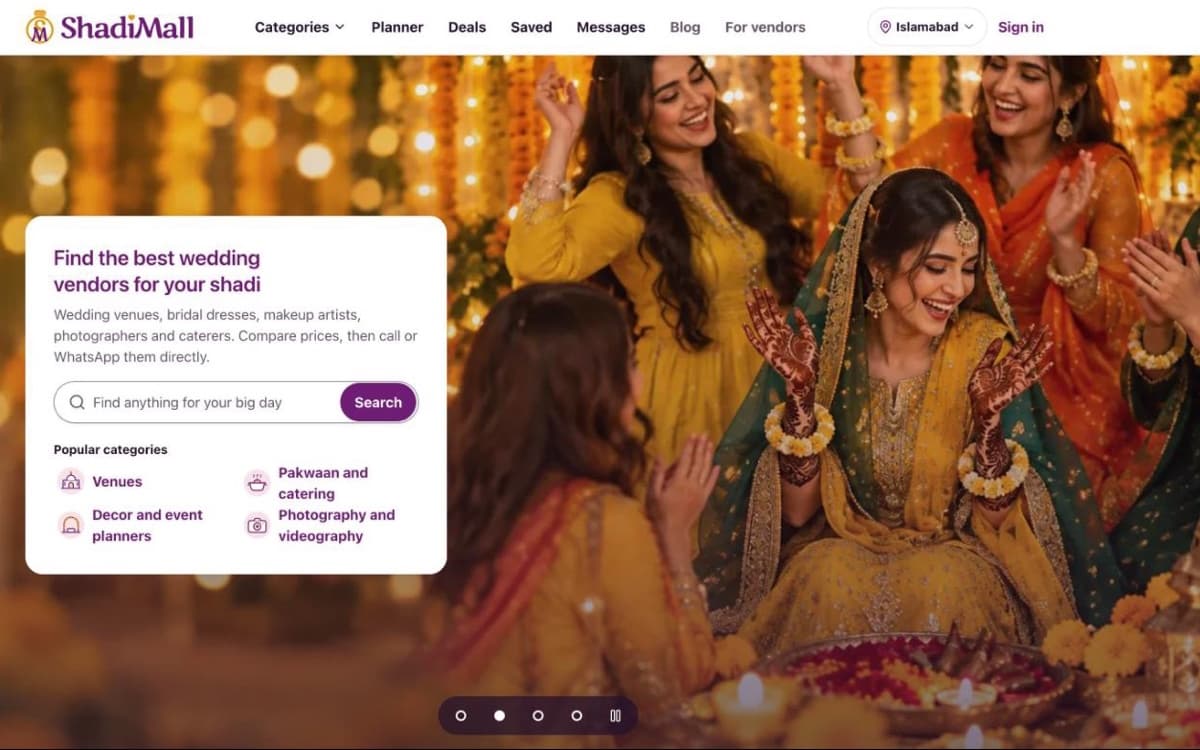 Shadi Mall website home page
